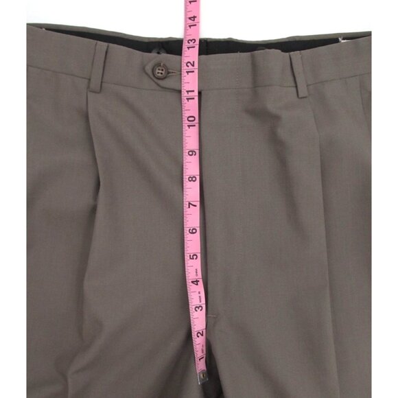 Vintage Majer Slacks Merino Wool Pants 34x29 Taupe Trousers Union Made USA - Picture 11 of 16
